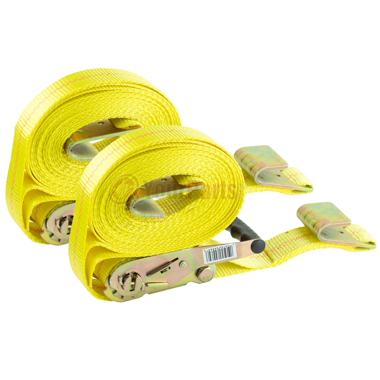 2 Pc 27 Ft x 2" Hd Ratchet Nylon Tie Down Strap 10000 Lbs Cargo Dot Chp